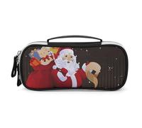 DWVSFJM Astuccio per matite in pelle PU borsa per trucco portatile impermeabile con cerniera Buon Natale matita sacchetto per forniture per ufficio borsa trucco