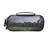 DWVSFJM Astuccio per matite in pelle PU Borsa per trucco portatile impermeabile con cerniera Campo da golf Astuccio per matite per forniture per ufficio Borsa per trucco