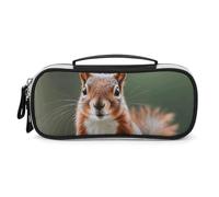 DWVSFJM Astuccio per matite in pelle PU borsa per trucco portatile impermeabile con cerniera carino scoiattoli astuccio per forniture per ufficio borsa per trucco