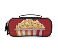 DWVSFJM Astuccio per matite in pelle PU Borsa per trucco portatile impermeabile con cerniera Cartoon Popcorn Pencil Pouch per forniture per ufficio borsa per trucco