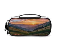 DWVSFJM Astuccio per matite in pelle PU Borsa per trucco portatile impermeabile con cerniera Cloud Garden at Sunset Pencil Pouch per forniture per ufficio borsa per trucco