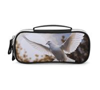 DWVSFJM Astuccio per matite in pelle PU Borsa per trucco portatile impermeabile con cerniera Colomba bianca che vola nel sacchetto della matita del sole per forniture per ufficio borsa per trucco