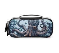 DWVSFJM Astuccio per matite in pelle PU Borsa per trucco portatile impermeabile con cerniera Cool Octopus Pencil Pouch per forniture per ufficio borsa per trucco