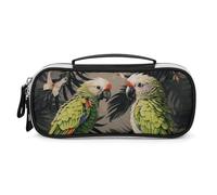 DWVSFJM Astuccio per matite in pelle PU Borsa per trucco portatile impermeabile con cerniera Coppia pappagalli Olive Pencil Pouch per forniture per ufficio borsa per trucco