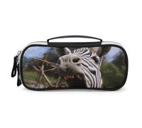 DWVSFJM Astuccio per matite in pelle PU borsa per trucco portatile impermeabile con cerniera divertente Zebra matita sacchetto per forniture per ufficio borsa trucco