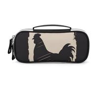 DWVSFJM Astuccio per matite in pelle PU Borsa per trucco portatile impermeabile con cerniera Fattoria Pollo Matita Sacchetto per forniture per ufficio Borsa per trucco