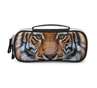DWVSFJM Astuccio per matite in pelle PU Borsa per trucco portatile impermeabile con cerniera Fierce Tiger Pencil Pouch per forniture per ufficio borsa per trucco
