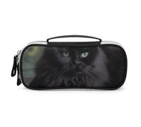 DWVSFJM Astuccio per matite in pelle PU borsa per trucco portatile impermeabile con cerniera gatto sdraiato sulla coperta astuccio per matite per forniture per ufficio borsa per trucco