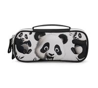 DWVSFJM Astuccio per matite in pelle PU Borsa per trucco portatile impermeabile con cerniera Giocoso Panda Matita Pouch per forniture per ufficio Borsa per trucco