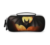 DWVSFJM Astuccio per matite in pelle PU borsa per trucco portatile impermeabile con cerniera Halloween pipistrello matita sacchetto per forniture per ufficio borsa trucco