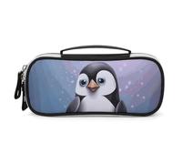 DWVSFJM Astuccio per matite in pelle PU borsa per trucco portatile impermeabile con cerniera I Love Penguins astuccio per forniture per ufficio borsa per trucco