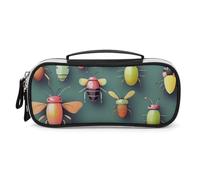 DWVSFJM Astuccio per matite in pelle PU Borsa per trucco portatile impermeabile con cerniera insetto Atlante astuccio per forniture per ufficio borsa per trucco