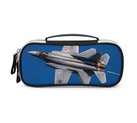 DWVSFJM Astuccio per matite in pelle PU Borsa per trucco portatile impermeabile con cerniera Jet Fighter Pencil Pouch per forniture per ufficio borsa per trucco