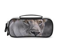 DWVSFJM Astuccio per matite in pelle PU Borsa per trucco portatile impermeabile con cerniera Lioness Pencil Pouch per forniture per ufficio borsa per trucco