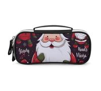 DWVSFJM Astuccio per matite in pelle PU Borsa per trucco portatile impermeabile con cerniera Natale Babbo Natale matita sacchetto per forniture per ufficio borsa trucco