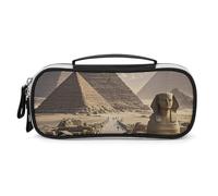 DWVSFJM Astuccio per matite in pelle PU borsa per trucco portatile impermeabile con cerniera piramidi egiziane astuccio per forniture per ufficio borsa per trucco