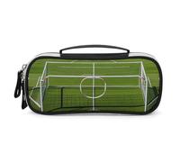 DWVSFJM Astuccio per matite in pelle PU Borsa per trucco portatile impermeabile con cerniera Porta da calcio Post Area sportiva Astuccio per matite per forniture per ufficio Borsa per trucco