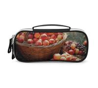 DWVSFJM Astuccio per matite in pelle PU Borsa per trucco portatile impermeabile con cerniera Raccolta di frutta Sacchetto di matita per forniture per ufficio Borsa per trucco