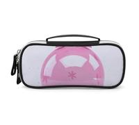 DWVSFJM Astuccio per matite in pelle PU borsa per trucco portatile impermeabile con cerniera rosa palla di Natale matita sacchetto per forniture per ufficio borsa trucco