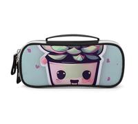 DWVSFJM Astuccio per matite in pelle PU Borsa per trucco portatile impermeabile con cerniera Sorridente Succulente Sacchetto di matita per forniture per ufficio Borsa per trucco