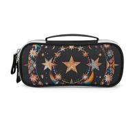 DWVSFJM Astuccio per matite in pelle PU Borsa per trucco portatile impermeabile con cerniera Splendida stelle e luna astuccio per forniture per ufficio borsa per trucco