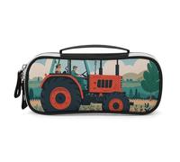 DWVSFJM Astuccio per matite in pelle PU Borsa per trucco portatile impermeabile con cerniera Trattore Agricoltura Astuccio per forniture per ufficio Borsa per trucco