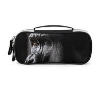 DWVSFJM Astuccio per matite in pelle PU Borsa per trucco portatile impermeabile con cerniera Un astuccio per matite Gorilla per adulti per forniture per ufficio borsa per trucco