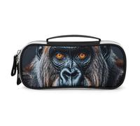 DWVSFJM Astuccio per matite in pelle PU borsa per trucco portatile impermeabile con cerniera Un astuccio per matite Gorilla per forniture per ufficio borsa per trucco