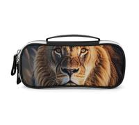 DWVSFJM Astuccio per matite in pelle PU Borsa per trucco portatile impermeabile con cerniera Un sacchetto di matita di leone per forniture per ufficio borsa per trucco