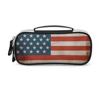 DWVSFJM Astuccio per matite in pelle PU Borsa per trucco portatile impermeabile con cerniera USA Flag Pencil Pouch per forniture per ufficio borsa per trucco