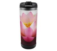 DWVSFJM Bicchiere isolato con fiore di loto in acciaio inossidabile doppia parete sottovuoto tazza da viaggio isolata tazza in metallo grande capacità tazza da caffè riutilizzabile con coperchio