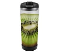 DWVSFJM Bicchiere isolato Kiwi verde in acciaio inossidabile doppia parete sottovuoto tazza da viaggio isolata tazza in metallo tazza di grande capacità tazza da caffè riutilizzabile con coperchio