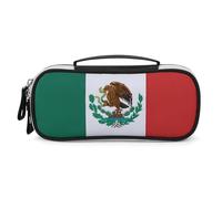 DWVSFJM Borsa di trucco portatile impermeabile della cassa della matita del cuoio dell'unità di elaborazione con la bandiera della chiusura lampo del Messico del sacchetto della matita per le