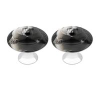 DWVSFJM Cool Animal White Polar Bear Cabinet Knobs Set di 2 Cucina Cassetto Hardware Armadio In Acciaio Inox Tirare Moderna Comò Maniglie Rotonde Cute Stampa Modello Pomelli Armadio