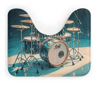 DWVSFJM Cool Drums Set di tappetini da bagno a forma di U, 40,6 x 50,8 cm, assorbente, ad asciugatura rapida, antiscivolo, facile da pulire, per vasca da bagno e lavandino
