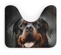 DWVSFJM Cool Rottweiler Dog Art - Tappeto da bagno a forma di U, 40,6 x 50,8 cm, assorbente, ad asciugatura rapida, antiscivolo, facile da pulire, per vasca da bagno, lavandino