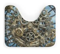 DWVSFJM Cool Steampunk Gears - Tappeto da bagno a forma di U, 40,6 x 50,8 cm, assorbente, ad asciugatura rapida, antiscivolo, facile da pulire, per vasca da bagno e lavandino