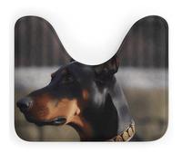 DWVSFJM Doberman, tappetino da bagno a forma di U, 40,6 x 50,8 cm, assorbente, ad asciugatura rapida, antiscivolo, facile da pulire, per vasca da bagno e lavandino