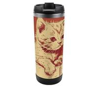DWVSFJM Gatto sdraiato sulla scatola Tumbler isolato in acciaio inossidabile doppia parete sottovuoto tazza da viaggio isolata tazza in metallo tazza di grande capacità tazza da caffè riutilizzabile
