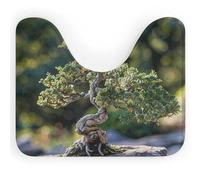 DWVSFJM Grazioso tappeto da bagno a forma di U con albero bonsai, 40,6 x 50,8 cm, assorbente, ad asciugatura rapida, antiscivolo, facile da pulire, per vasca da bagno e lavandino