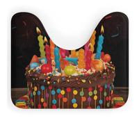 DWVSFJM Happy Birthday Big Cake Tappeto da bagno a forma di U, 40,6 x 50,8 cm, assorbente, ad asciugatura rapida, antiscivolo, facile da pulire, per vasca da bagno e lavandino