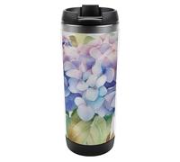 DWVSFJM Ortensia Acquerello Isolato Tumbler In Acciaio Inox Doppia Parete Vuoto Tazza Da Viaggio Isolato Tazza In Metallo Isolato Tazza Di Grande Capacità Auto Tazza Da Caffè Riutilizzabile Con