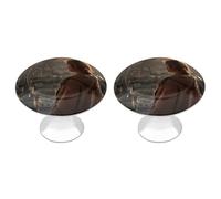 DWVSFJM Overlooking The City Cabinet Knobs Set di 2 pomelli per cassetti da cucina Hardware Armadio in acciaio inossidabile Tiri moderni Comò Maniglie rotonde Simpatico motivo stampato Pomelli per