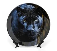 DWVSFJM Pantera Con Occhi Blu Stampa Bone China Piatto Decorativo Con Espositore Piatto Decorativo In Ceramica Porcellana Piatto Rotondo Cena Artigianato Artigianato Per Decorazione Da Parete 8