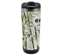 DWVSFJM Pesce Uccello E Foglie Pittura Tumbler Isolato In Acciaio Inox Doppia Parete Vuoto Tazza Da Viaggio Isolato Tazza In Metallo Tazza Di Grande Capacità Auto Tazza Da Caffè