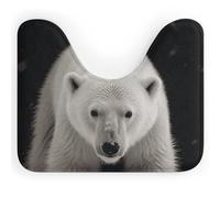 DWVSFJM Polar Bear, tappetino da bagno a forma di U, 40,6 x 50,8 cm, assorbente, ad asciugatura rapida, antiscivolo, facile da pulire, per vasca da bagno e lavandino
