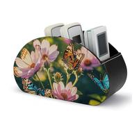 DWVSFJM - Scatola portaoggetti con telecomando a 5 scomparti, design con farfalle e fiori, supporto per il controllo delle emozioni, per soggiorno, camera da letto, ufficio