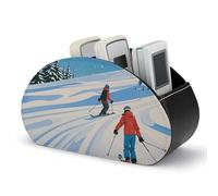 DWVSFJM - Scatola portaoggetti in pelle PU con 5 scomparti per telecomando per soggiorno, camera da letto, ufficio