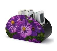 DWVSFJM - Scatola portaoggetti in pelle PU con motivo floreale viola con 5 scomparti per controllo delle emissioni, per soggiorno, camera da letto, ufficio