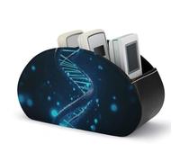 DWVSFJM - Scatola portaoggetti in pelle PU con struttura DNA blu con 5 scomparti, per soggiorno, camera da letto, ufficio